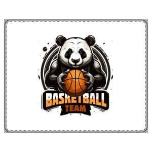 Basketball Panda PU Leather Mouse Mat